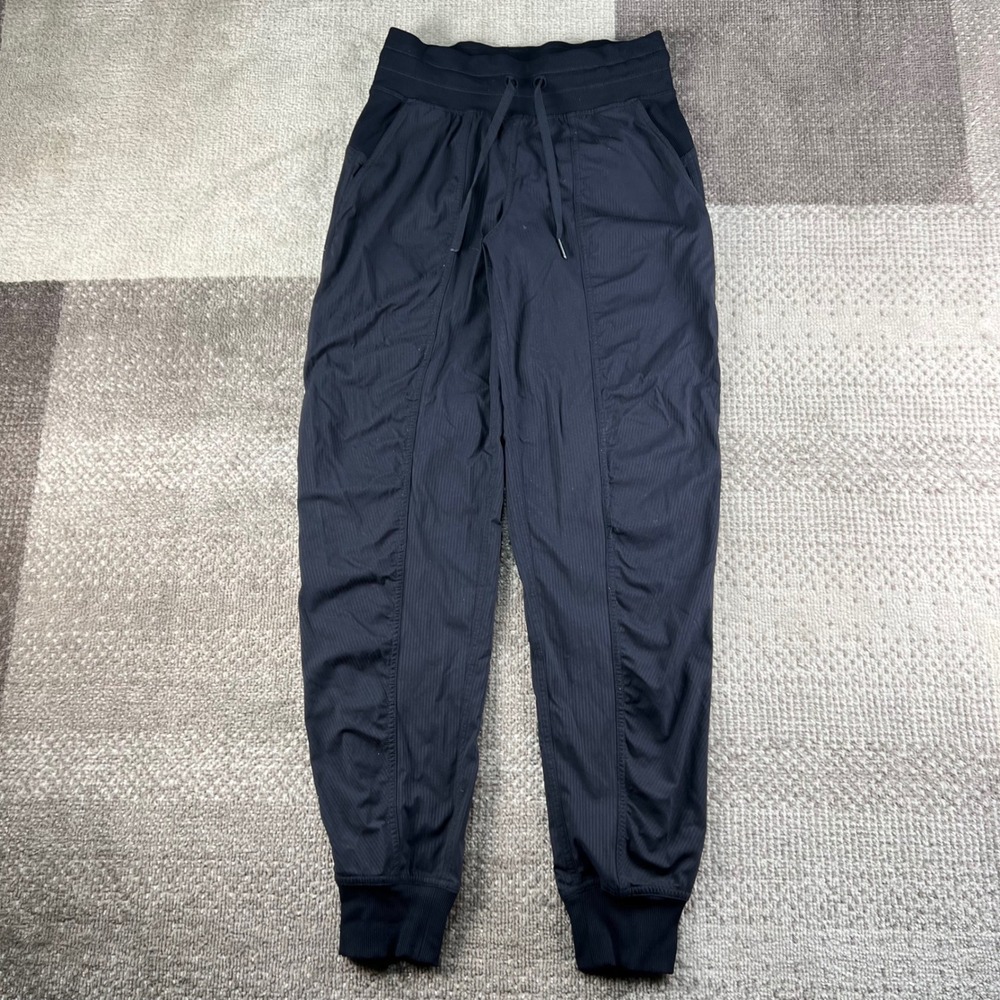 Lululemon Dance Studio Mid-Rise Jogger Black Size 2 LW5ENMS Ribbed Waistband